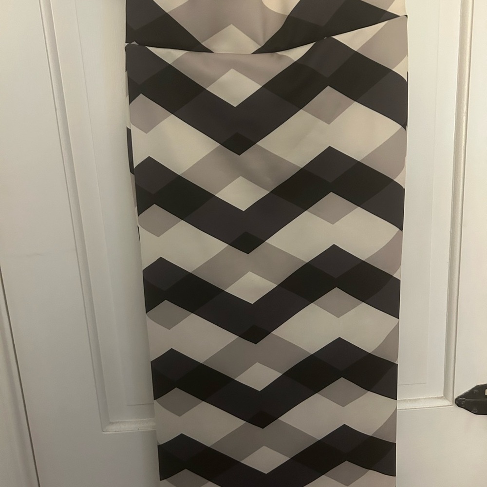 Eloquii Black and Gray Chevron Pencil